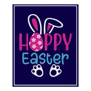 Poster Lapin de Pâques Œuf Mignon Design de Printemps
