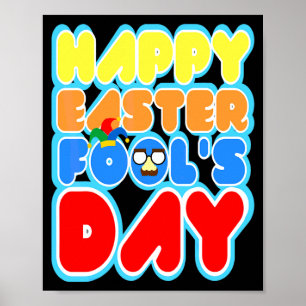 Poster Lapin de Pâques Œufs Poisson d'Avril Drôle 2 T