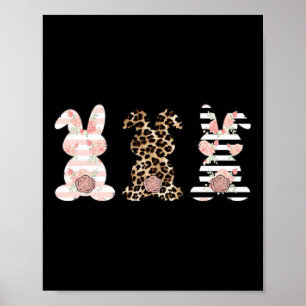 Poster Lapin de Pâques Trio Léopard Mignon Swea de Pâques