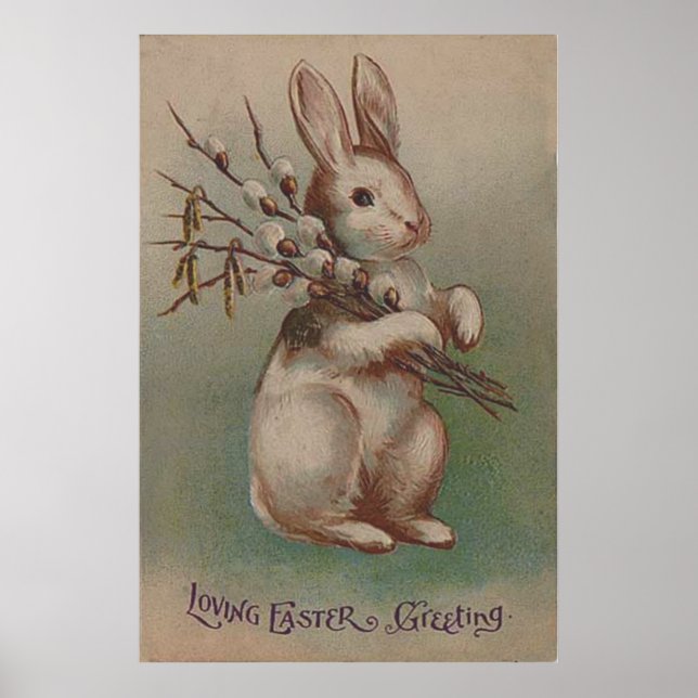 Poster Lapin de Pâques vintage (Devant)