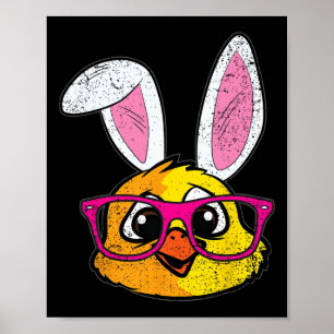 Poster Lapin De Poulets Oreilles Pâques Mignonne Ferme An