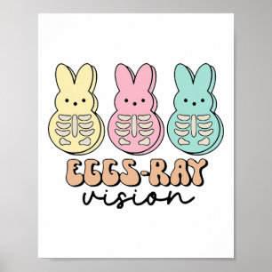 Poster Lapin de radiologie de Pâques Œufs-ray Vision Tech