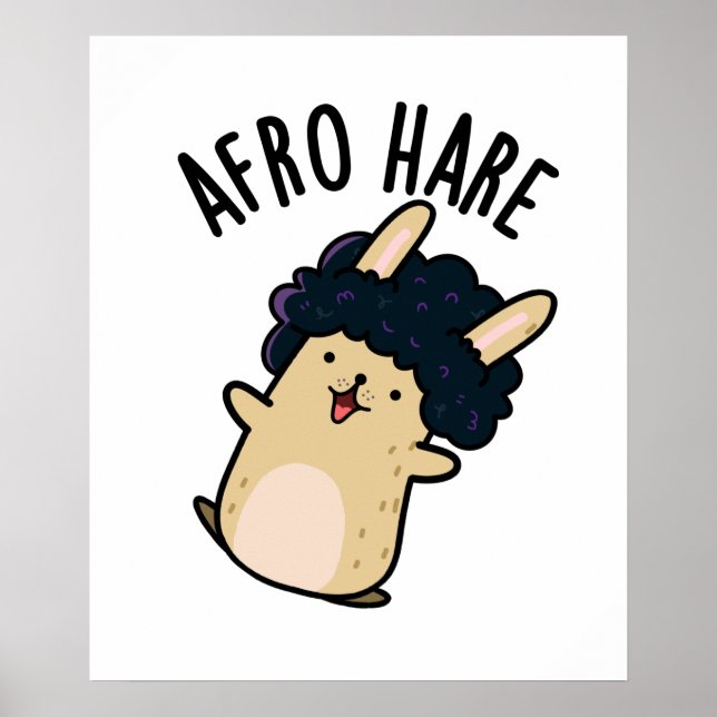 Poster Lapin Drôle De Lièvre Afro Avec Pun Afro (Devant)