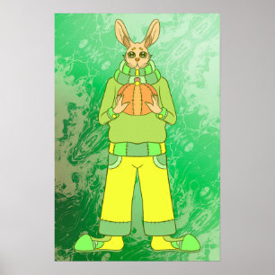 Poster Lapin heureux