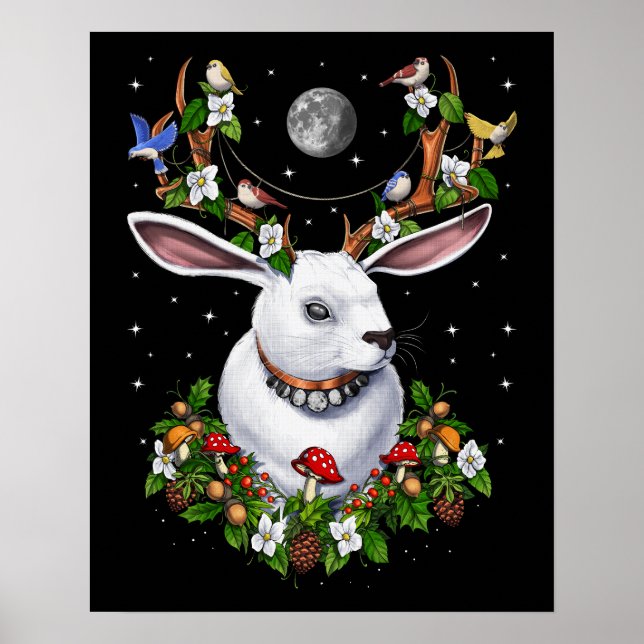 Poster Lapin Jackalope (Devant)