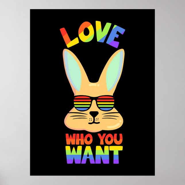 Poster Lapin lesbien LGBT (Devant)