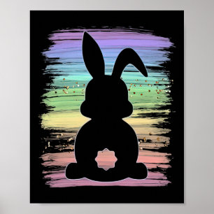 Poster Lapin Mignonne Rabbit Pastel Joyeux Filles de Pâqu