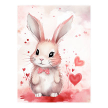 Lapin pastel avec coeurs