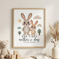 Lapin pastel Maman Bébé Premier jour de la fête de