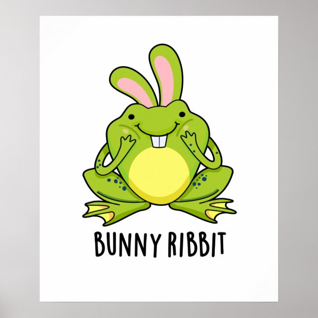 Poster Lapin Ribbit Funny Lapin Frog Pun (Devant)