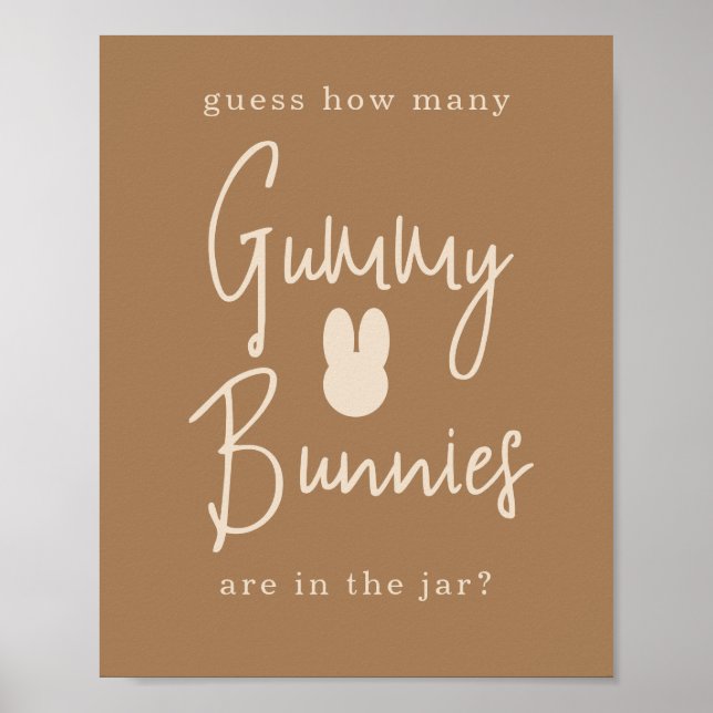 Poster Lapin Simple Combien de lapins de gummes (Devant)