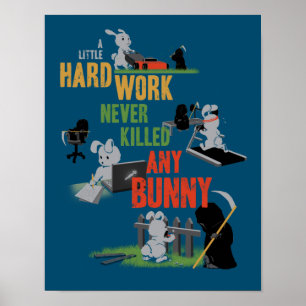 Poster Lapin travailleur dur