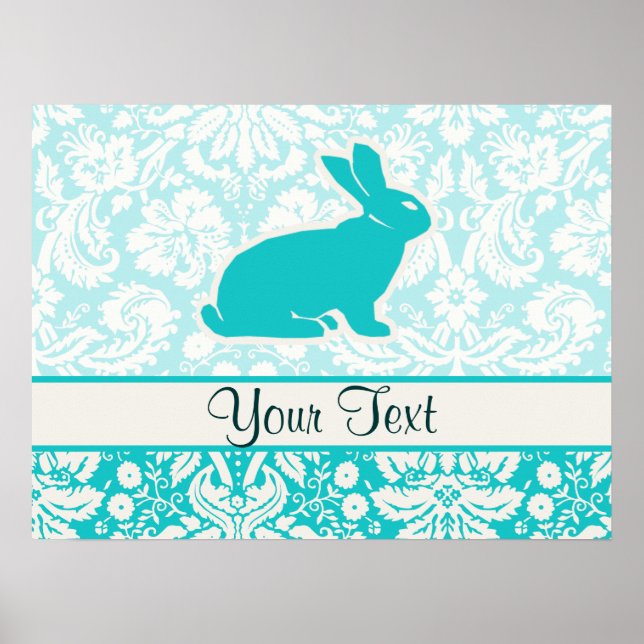 Poster Lapin turquoise (Devant)