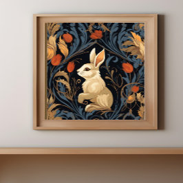 Poster Lapin victorien vintage