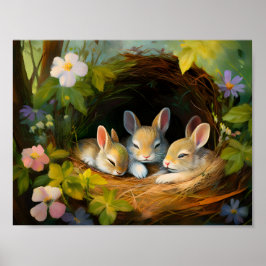 Poster Lapins endormis 2