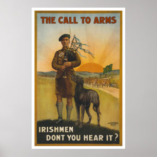 Poster L'appel aux armes, la guerre mondiale irlandaise