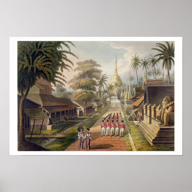 Poster L'approche principale de la grande pagode du Dagon (Devant)