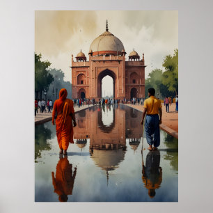 Poster L'aquarelle de Delhi