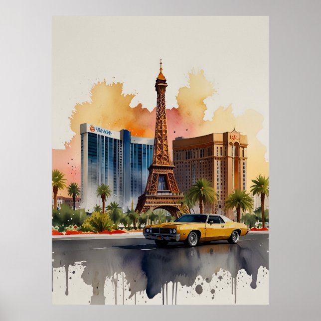 Poster L'aquarelle de Las Vegas (Devant)