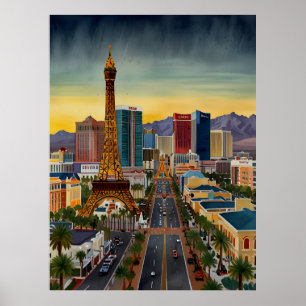 Poster L'aquarelle de Las Vegas