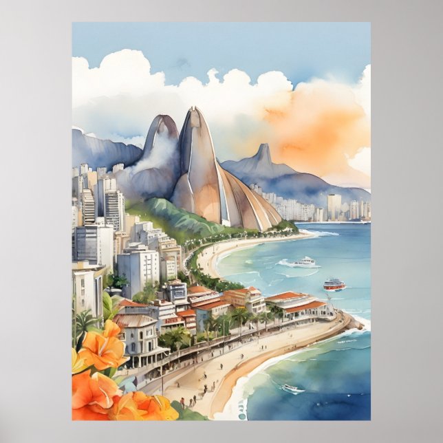 Poster L'aquarelle de Rio de Janeiro (Devant)