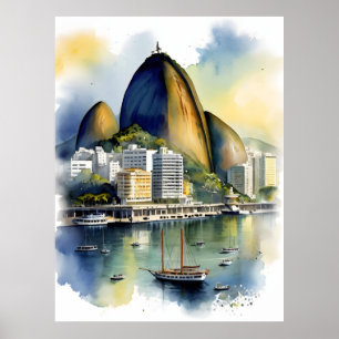 Poster L'aquarelle de Rio de Janeiro