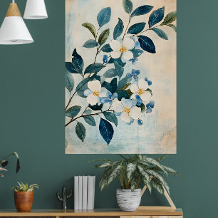 Poster L'arbre aux feuilles dorées est un motif de décora