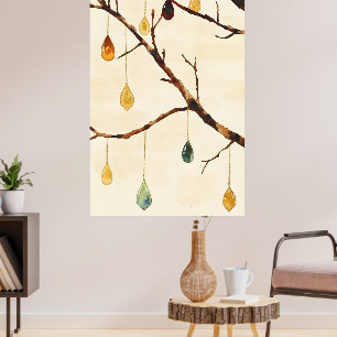 Poster L'arbre aux feuilles dorées est un mur populaire 