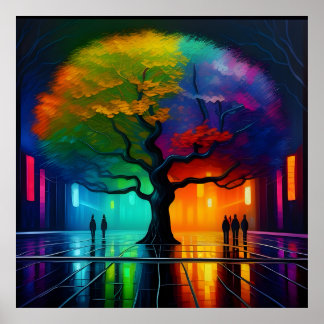 Poster L'arbre de vie, paysage urbain