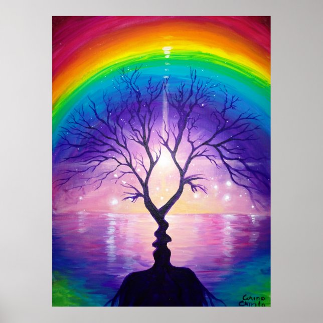 Poster L'arbre du baiser sous l'arc-en-ciel de l'amour (Devant)