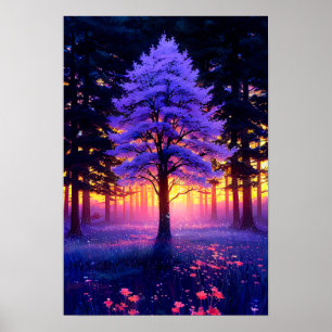Poster L'arbre majestueux dans la forêt au charme du couc