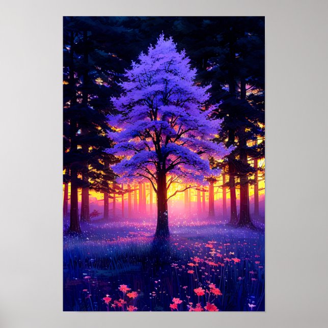 Poster L'arbre majestueux dans la forêt au charme du couc (Devant)