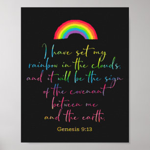 Poster L'Arc-en-ciel de Dieu Genèse 9 Verset de la Bible