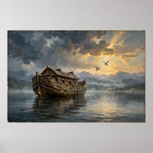 Poster L'Arche de Noé à l'aube Peinture à l'huile classiq