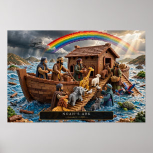 Poster L'Arche de Noé — Art en briques de construction