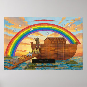 Poster L'Arche de Noé — Mosaïque de Rubik's Cube