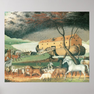Poster L'Arche de Noé par Edward Hicks, Art Populaire Vin