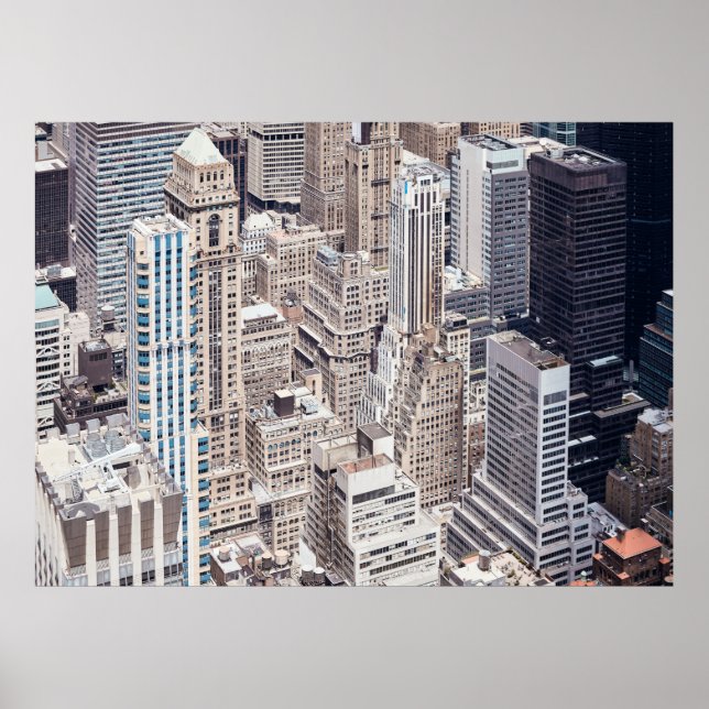 Poster L'architecture diversifiée de New York, les couleu (Devant)