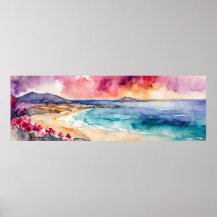 Poster Large Mer Méditerranée violet Serenity