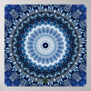 Poster L'argent ondule le mandala 2