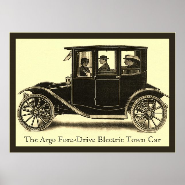 Poster L'Argo Conduite Électrique voiture de ville ~ Vint (Devant)