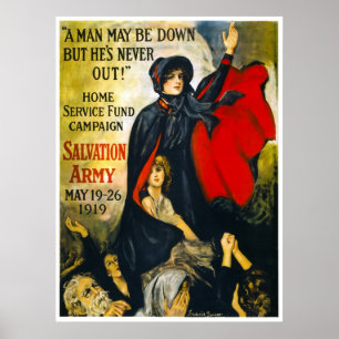 POSTER L'ARMÉE DU SALUT AIDE PENDANT LA GUERRE MONDIALE 1