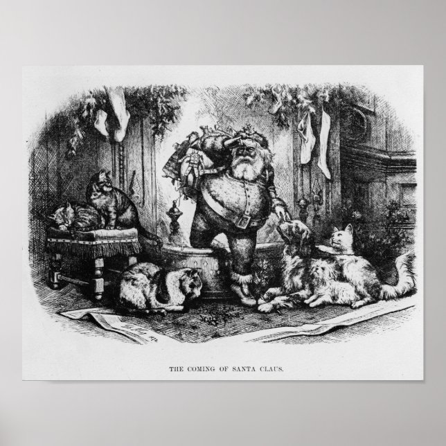 Poster L'arrivée du Père Noël, 1872 (Devant)
