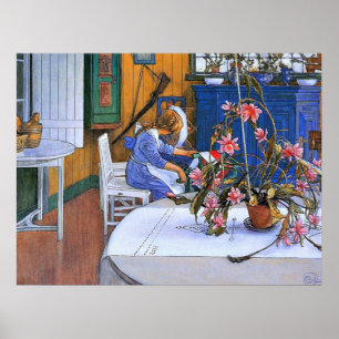 Poster Larsson - Interior with a Cactus