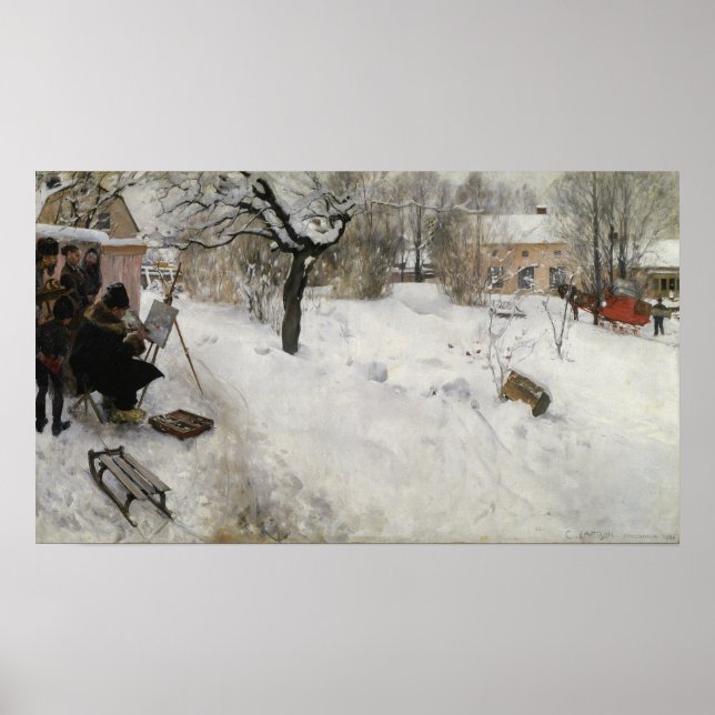 Poster Larsson - Motif d'hiver (Devant)