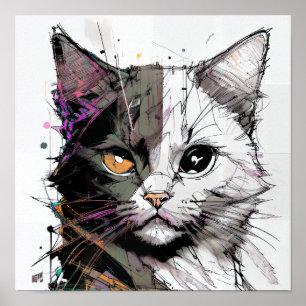 Poster L'art Abstrait d'un chat