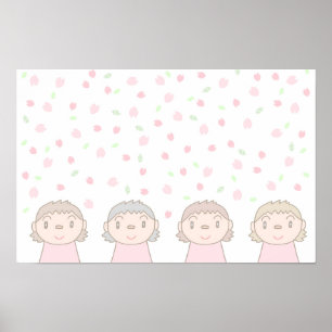 Poster L'art aux couleurs pastel mettant en vedette les s