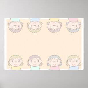 Poster L'art aux couleurs pastel mettant en vedette les s