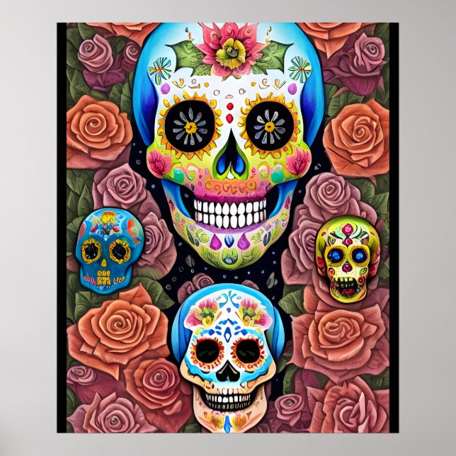 Poster L'art crâne à sucre - Célébrer Dia de los Muertos (Devant)