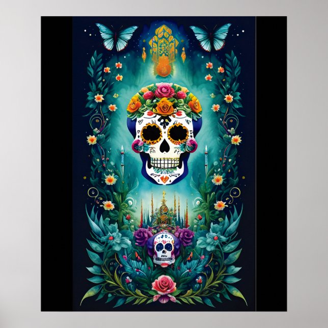 Poster L'art crâne au sucre - Inspiré par les traditions  (Devant)